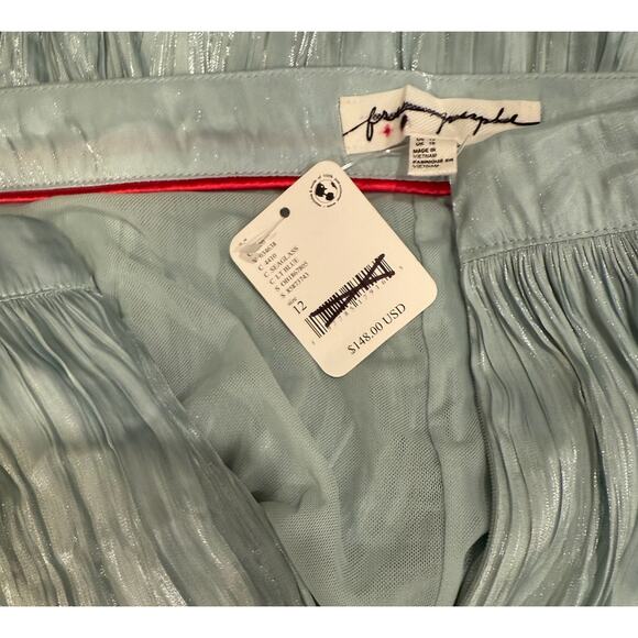 Free People New Vera City Blue Pleated Maxi Skirt with Pockets Size 12 NWT - Picture 5 of 6